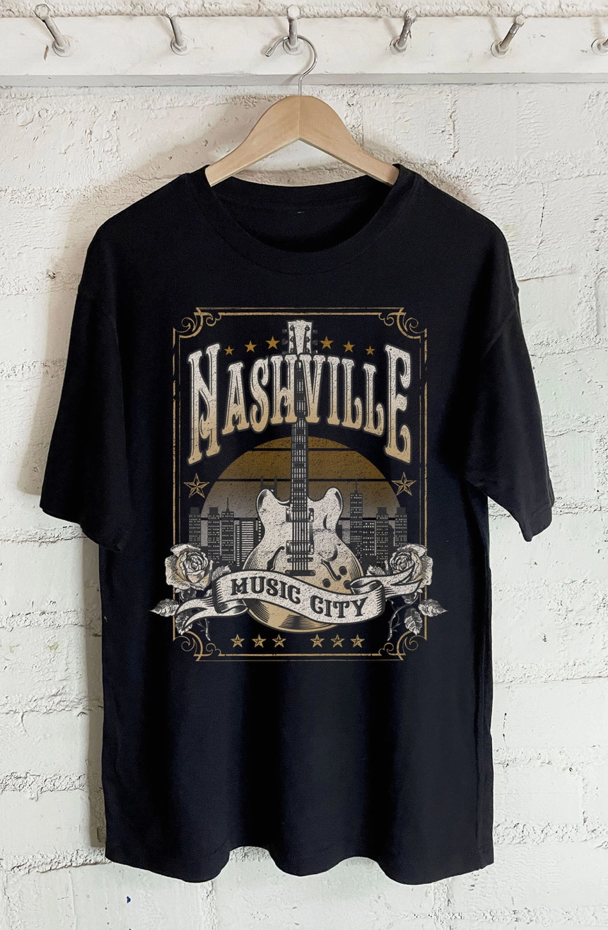Nashville Music City Oversized Tee