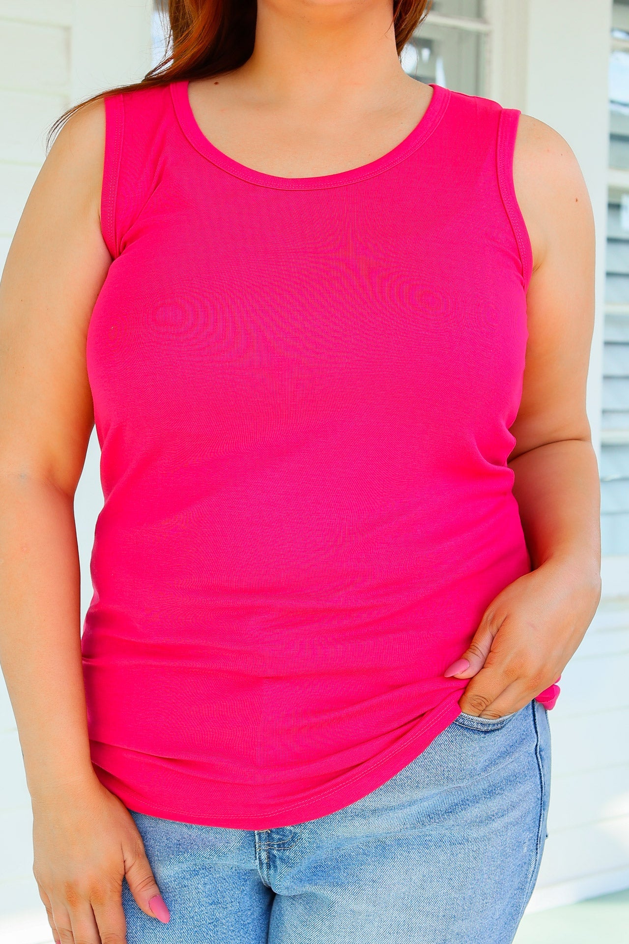 IN STOCK Ava Tank - Hot Pink