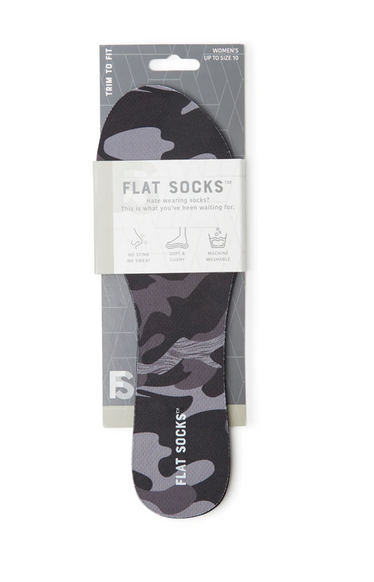 Flat Socks in Black Camo