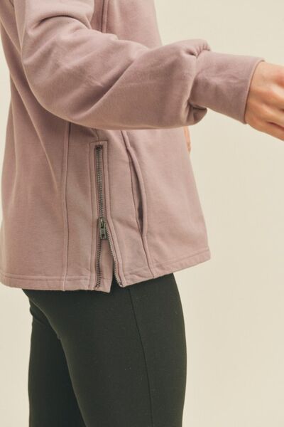 Kimberly C Drawstring Side Zip Sweatshirt